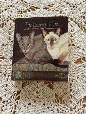 Vintage Miniature Edition Hardcover Book “The Literary Cat: Quips Quotes” New